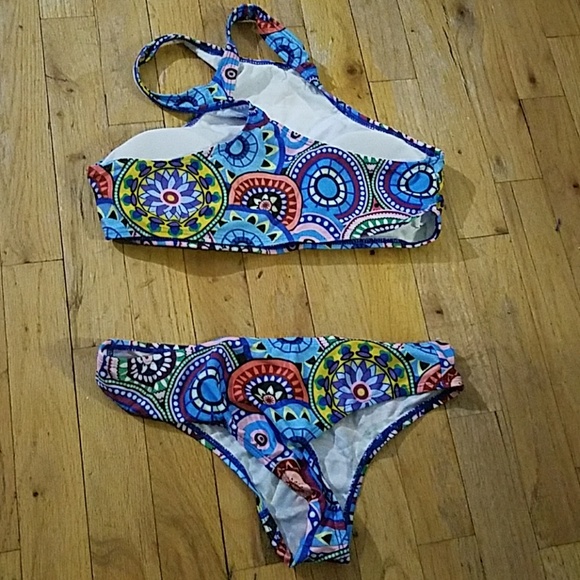 MULTI COLOR 2 PIECE BRAZILIAN SWIMSUIT - Picture 3 of 5